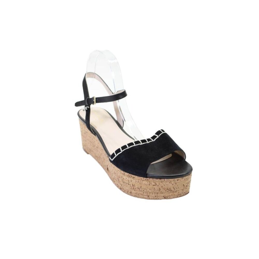 Cole Haan Grand.OS Womens Black Ankle Strap Platform Wedge Sandals Shoes Size 9B